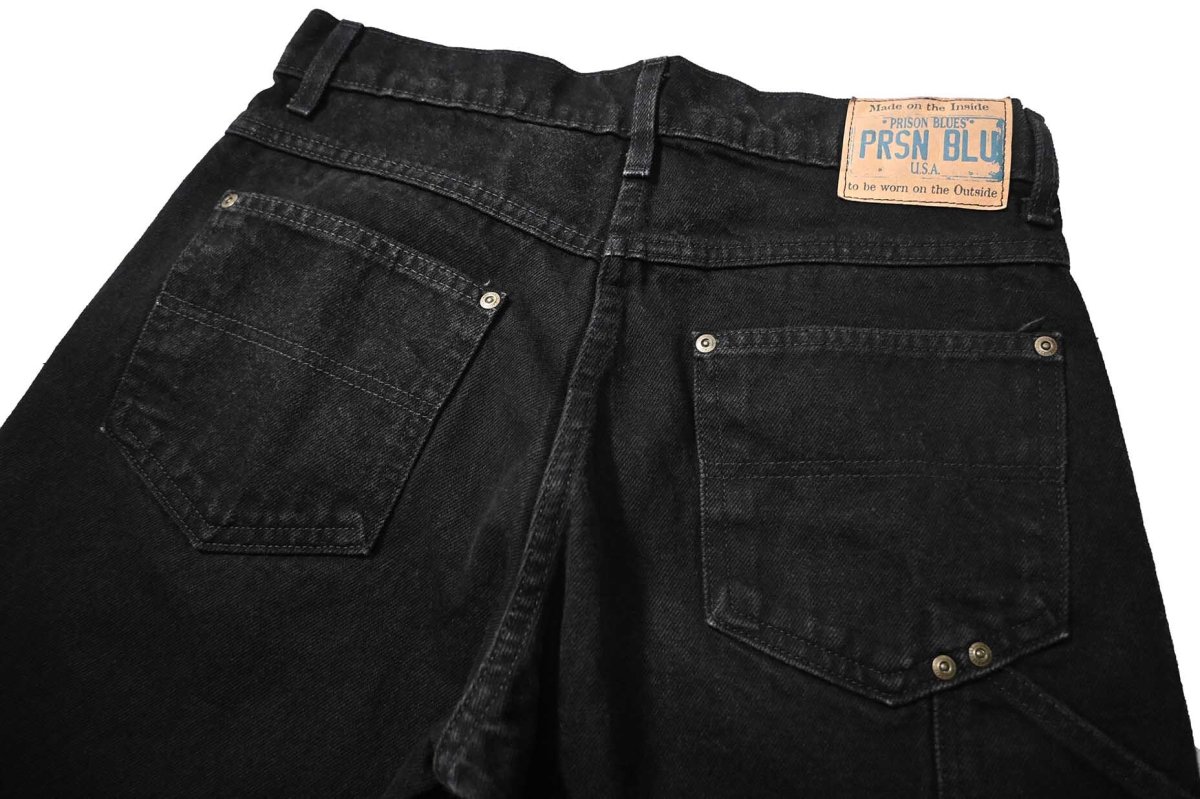 画像5: Prison Blues Double Knee Denim Work Jean Fade Black プリズンブルース (5)
