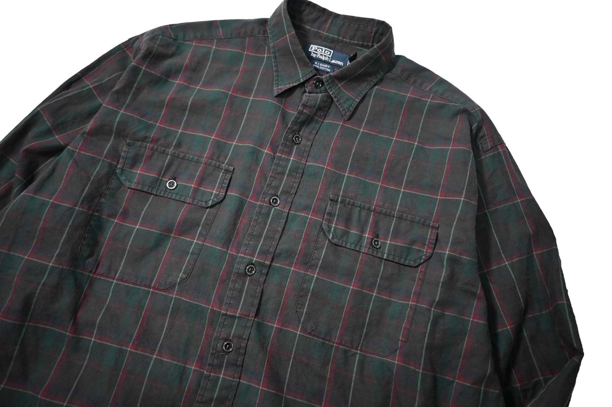 画像2: 90-00s Used Polo Ralph Lauren Plaid Shirt "G.I.Shirt" (2)