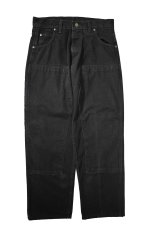 画像1: Prison Blues Double Knee Denim Work Jean Fade Black プリズンブルース (1)