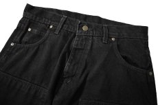 画像2: Prison Blues Double Knee Denim Work Jean Fade Black プリズンブルース (2)