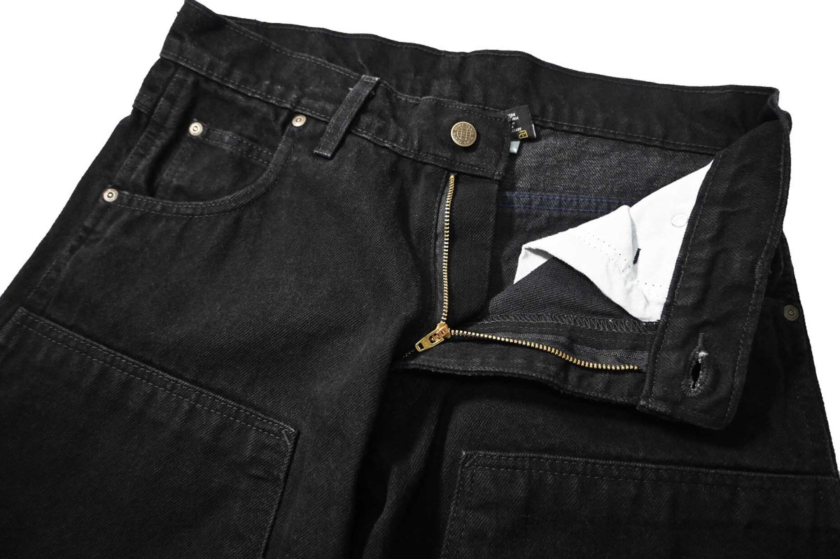 画像6: Prison Blues Double Knee Denim Work Jean Fade Black プリズンブルース (6)