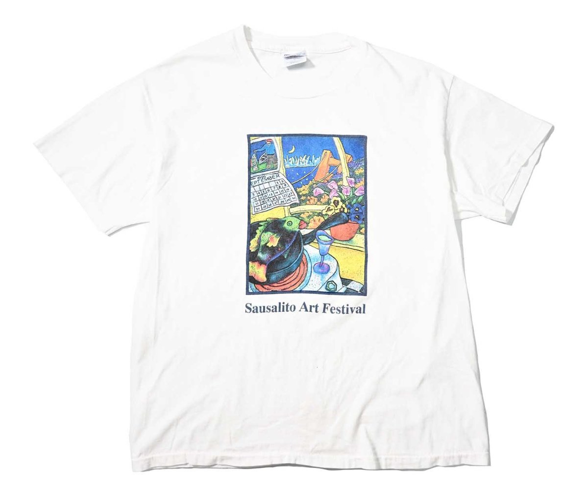 画像1: 90s Used Sausalito Art Festival Print Tee made in USA (1)