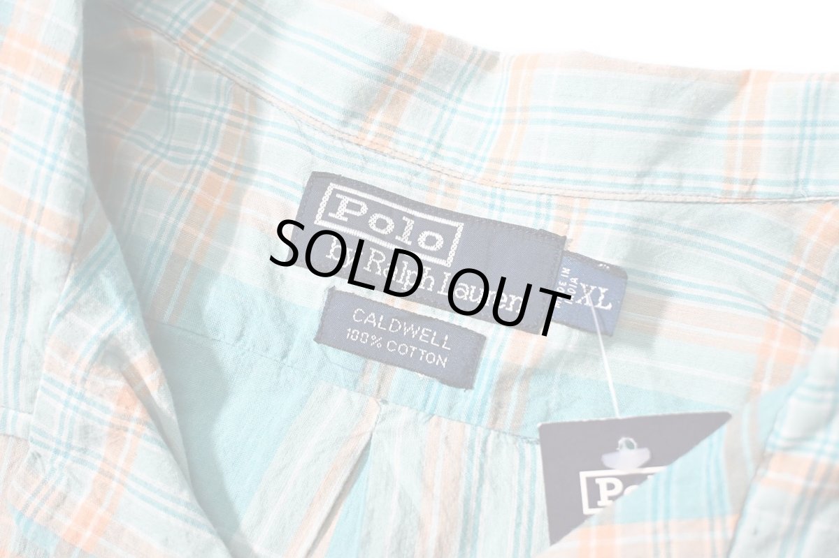 画像4: 90-00s Deadstock Polo Ralph Lauren Plaid Open Collar Shirt "Caldwell" (4)