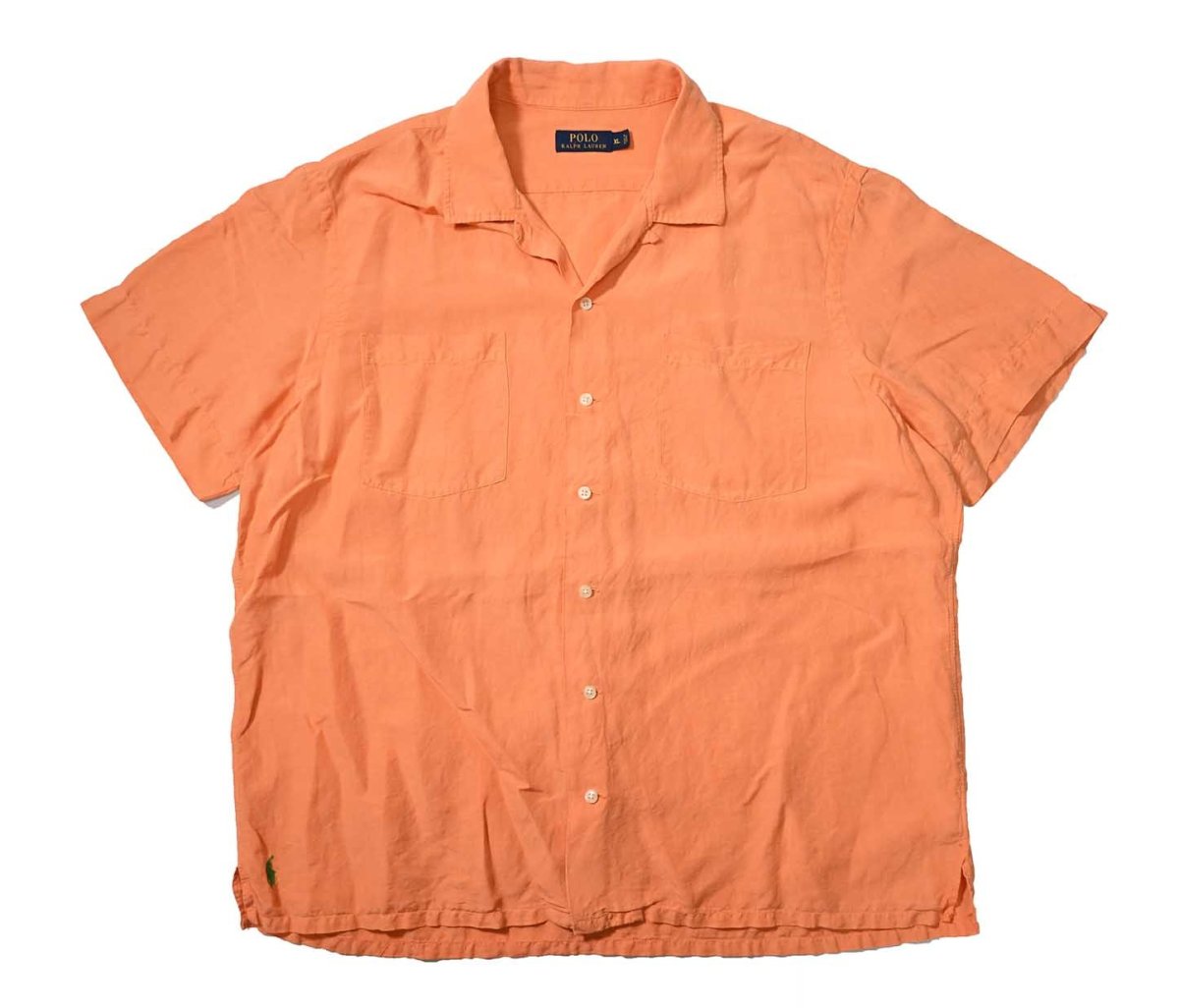 画像1: Used Polo Ralph Lauren Linen/Silk Open Collar Shirt (1)