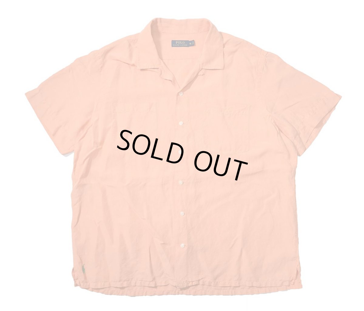 画像1: Used Polo Ralph Lauren Linen/Silk Open Collar Shirt (1)
