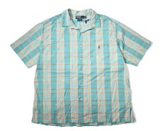 画像1: 90-00s Deadstock Polo Ralph Lauren Plaid Open Collar Shirt "Caldwell" (1)