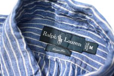 画像4: 90-00s Used Ralph Lauren Short Sleeve Linen Stripe B/D Shirt "Classic Fit" (4)