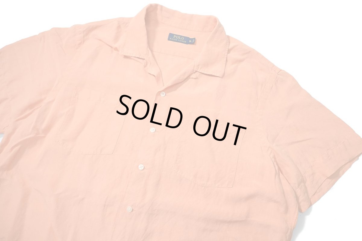 画像2: Used Polo Ralph Lauren Linen/Silk Open Collar Shirt (2)