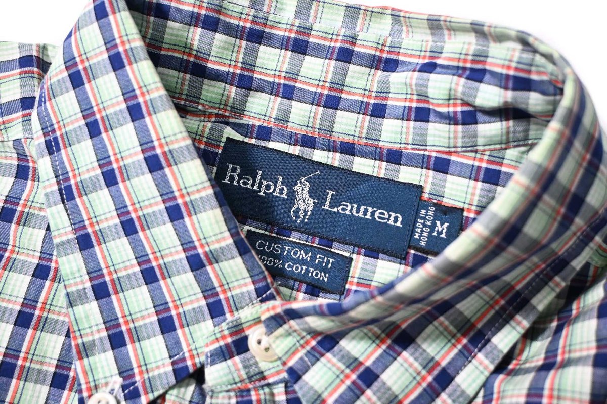 画像4: 90-00s Used Ralph Lauren Short Sleeve Plaid B/D Shirt "Custom Fit" (4)