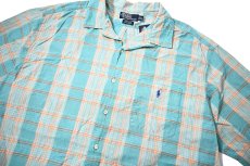 画像2: 90-00s Deadstock Polo Ralph Lauren Plaid Open Collar Shirt "Caldwell" (2)