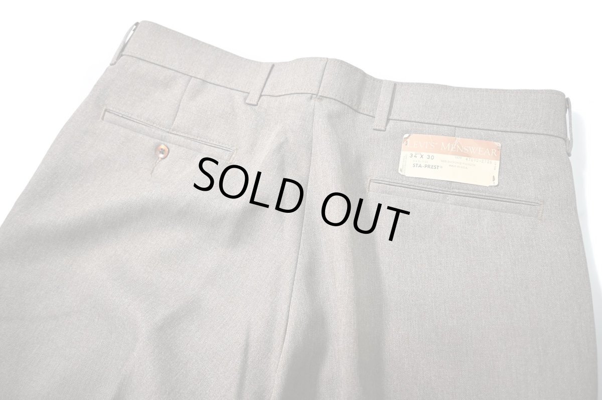画像4: 80s Deadstock Levi's Action Slacks Grey Brown made in USA (4)