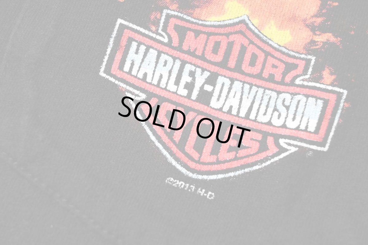 画像4: Used Harley-Davidson L/S Print Pocket Tee (4)