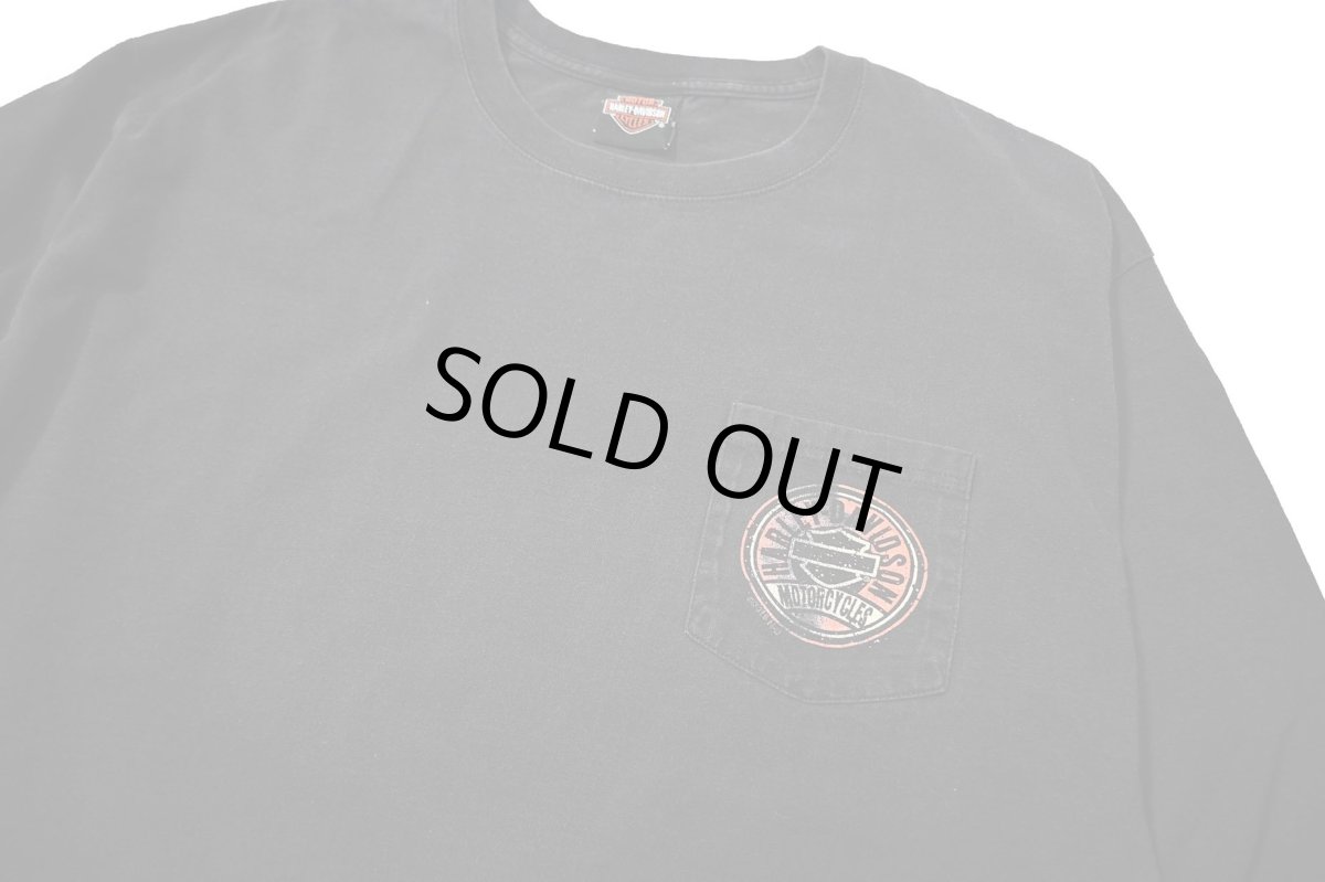 画像2: Used Harley-Davidson L/S Print Pocket Tee (2)