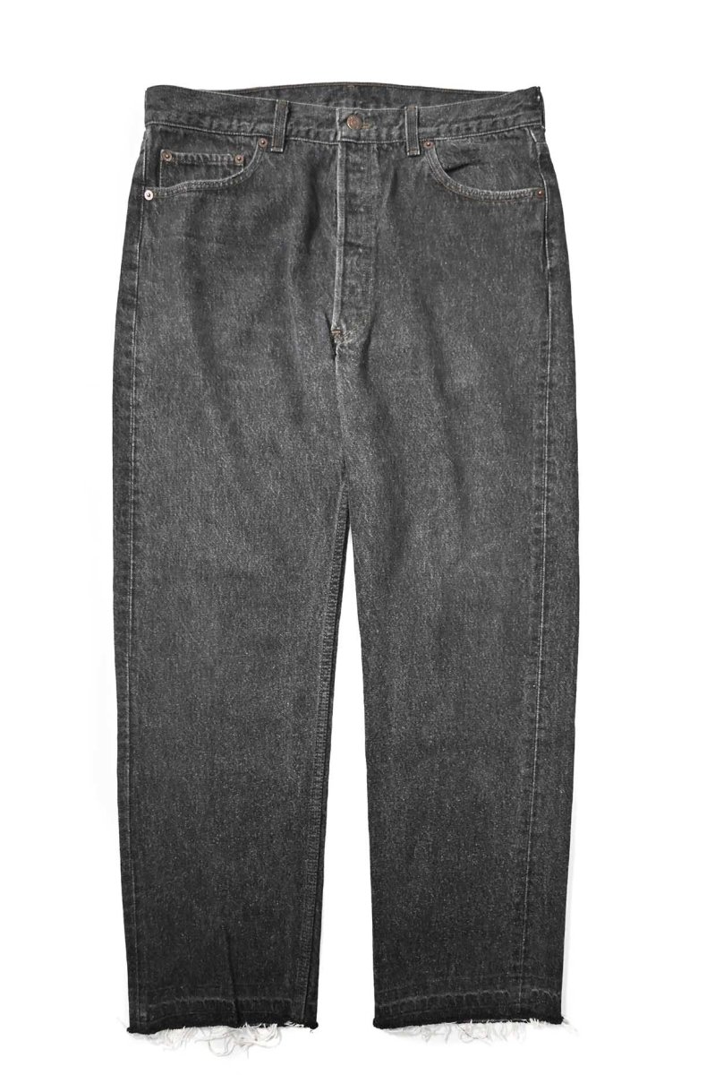 画像1: 94' Used Levi's 501 Denim Pants Cut Off Black made in USA リーバイス 先染め (1)
