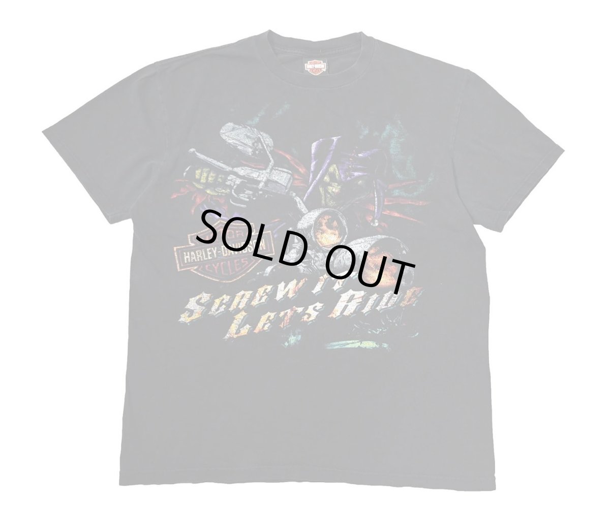 画像1: 00s Used Harley-Davidson Print Tee (1)