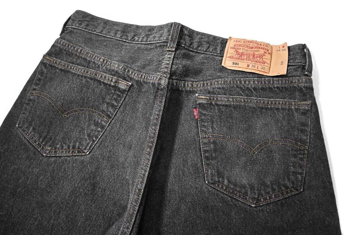 画像4: 94' Used Levi's 501 Denim Pants Cut Off Black made in USA リーバイス 先染め (4)