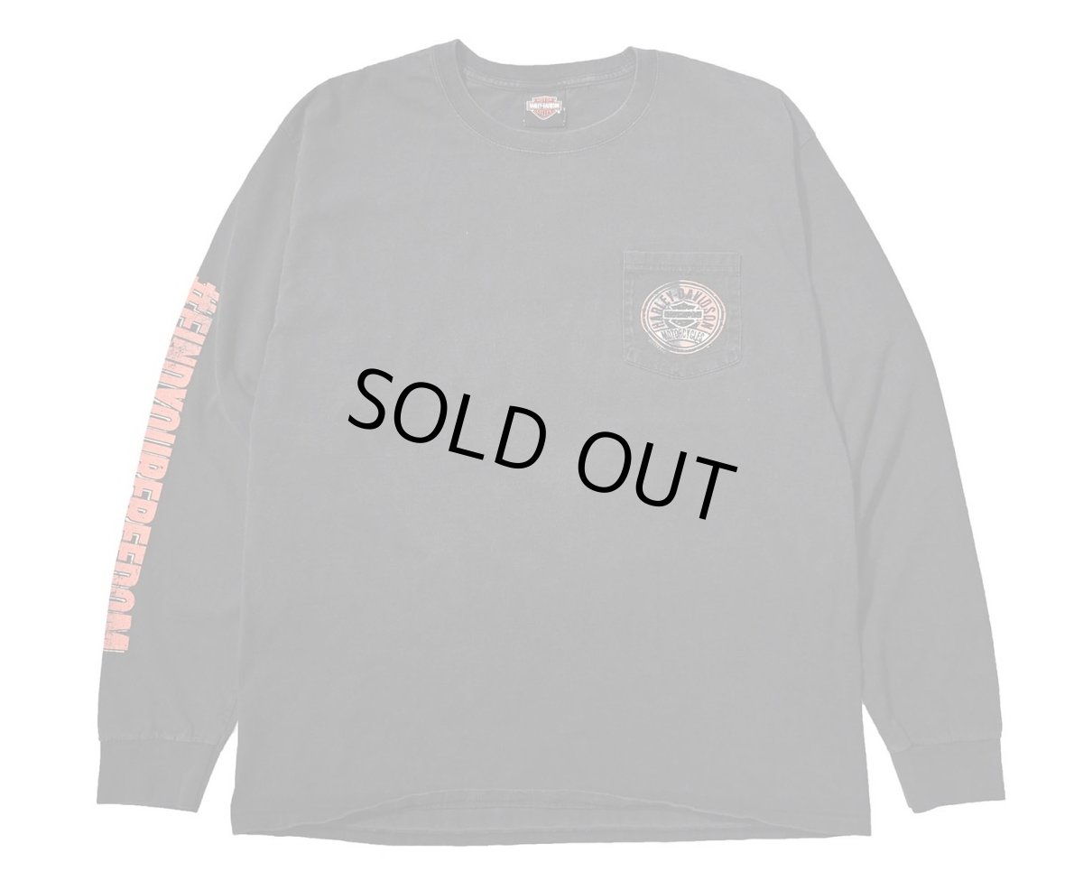 画像1: Used Harley-Davidson L/S Print Pocket Tee (1)