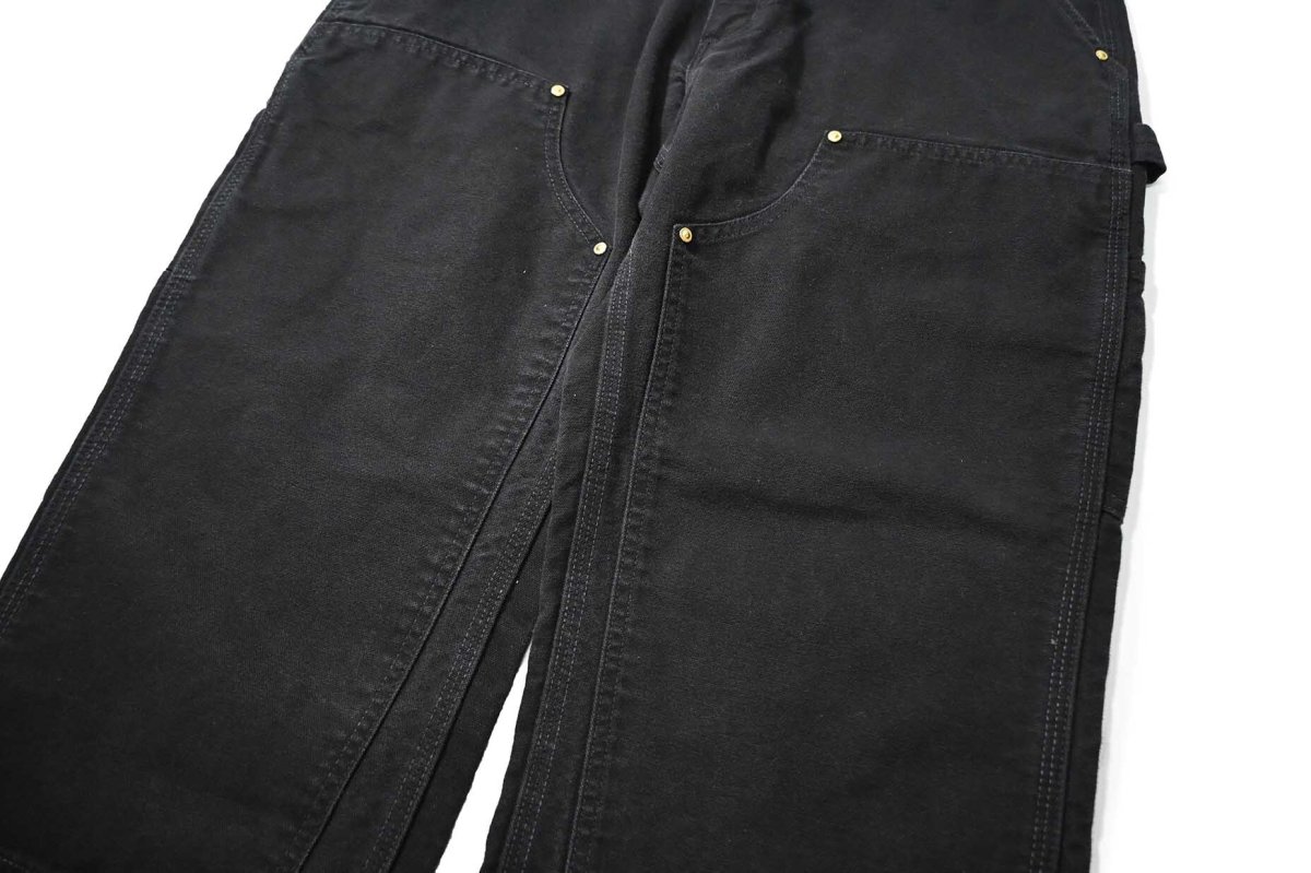 画像4: 23' Used Carhartt Duck Double Knee Carpenter Pants Black made in USA カーハート (4)