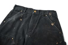 画像2: 17' Used Carhartt Duck Double Knee Carpenter Pants Black made in USA カーハート (2)