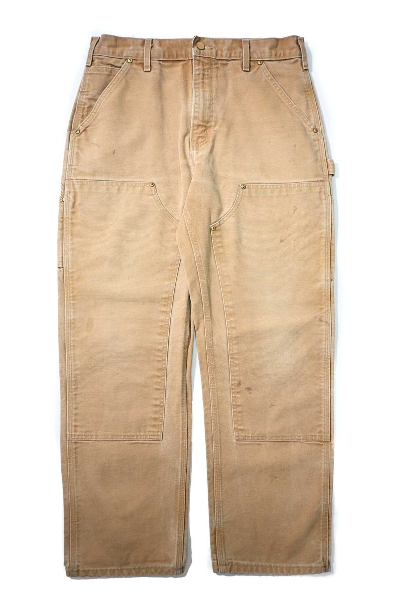 画像1: 07' Used Carhartt Duck Double Knee Carpenter Pants Brown made in USA カーハート (1)