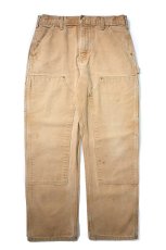 画像1: 07' Used Carhartt Duck Double Knee Carpenter Pants Brown made in USA カーハート (1)