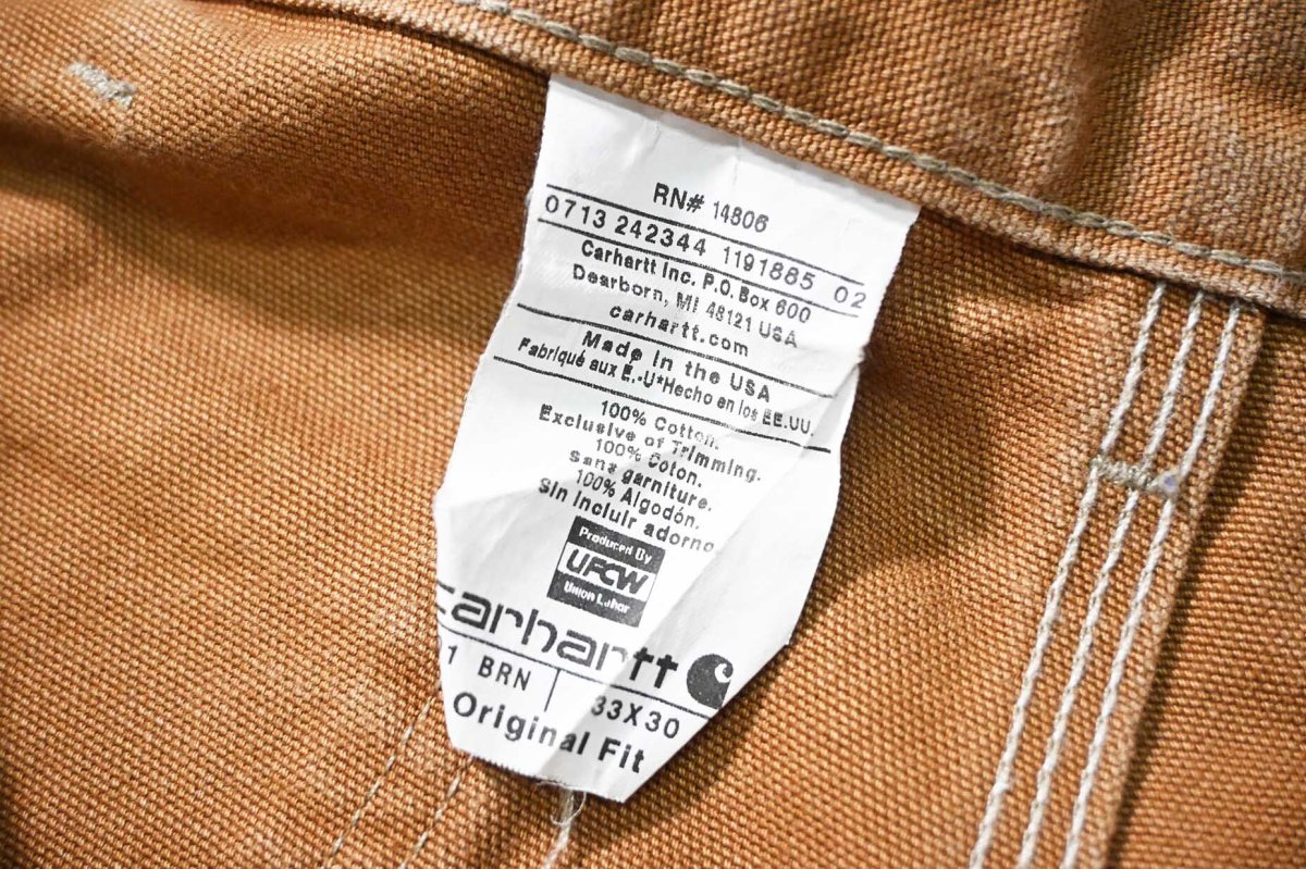 画像8: 13' Used Carhartt Duck Double Knee Carpenter Pants Brown made in USA カーハート (8)