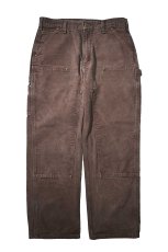 画像1: 22' Used Carhartt Duck Double Knee Carpenter Pants Dark Brown カーハート (1)