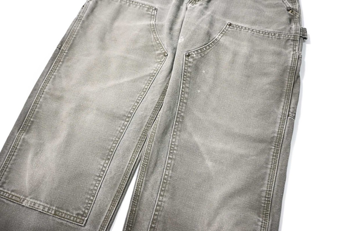 画像4: 11' Used Carhartt Duck Double Knee Carpenter Pants Moss カーハート (4)
