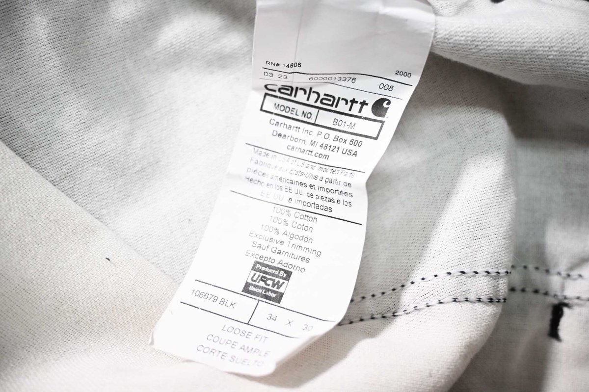 画像8: 23' Used Carhartt Duck Double Knee Carpenter Pants Black made in USA カーハート (8)