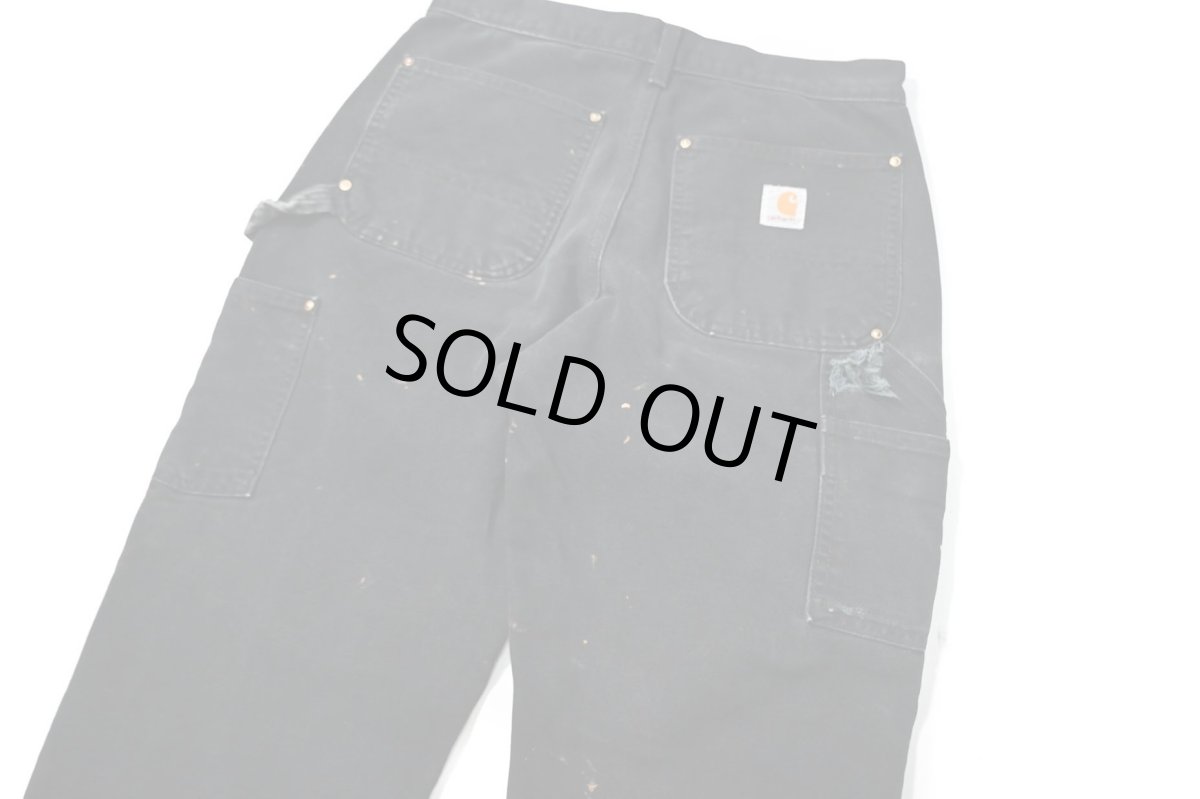 画像5: 17' Used Carhartt Duck Double Knee Carpenter Pants Black made in USA カーハート (5)