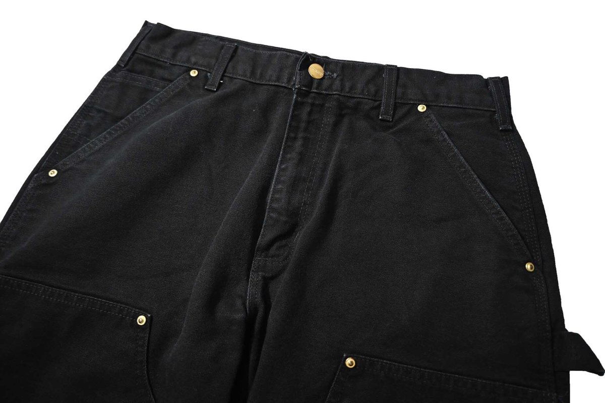 画像2: 03' Used Carhartt Duck Double Knee Carpenter Pants Black made in USA カーハート (2)