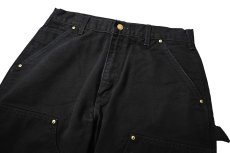 画像2: 03' Used Carhartt Duck Double Knee Carpenter Pants Black made in USA カーハート (2)
