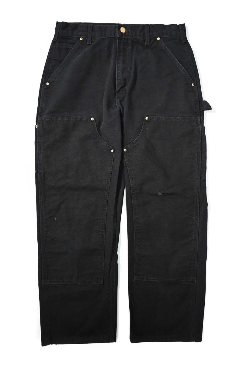 画像1: 03' Used Carhartt Duck Double Knee Carpenter Pants Black made in USA カーハート (1)