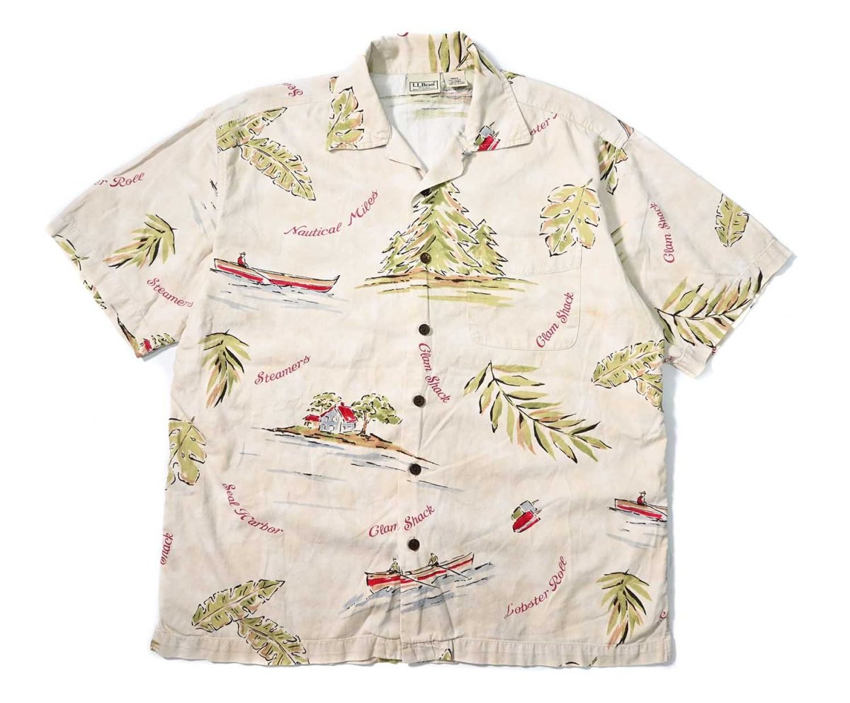 画像1: Used L.L.Bean Rayon Hawaiian Shirt (1)