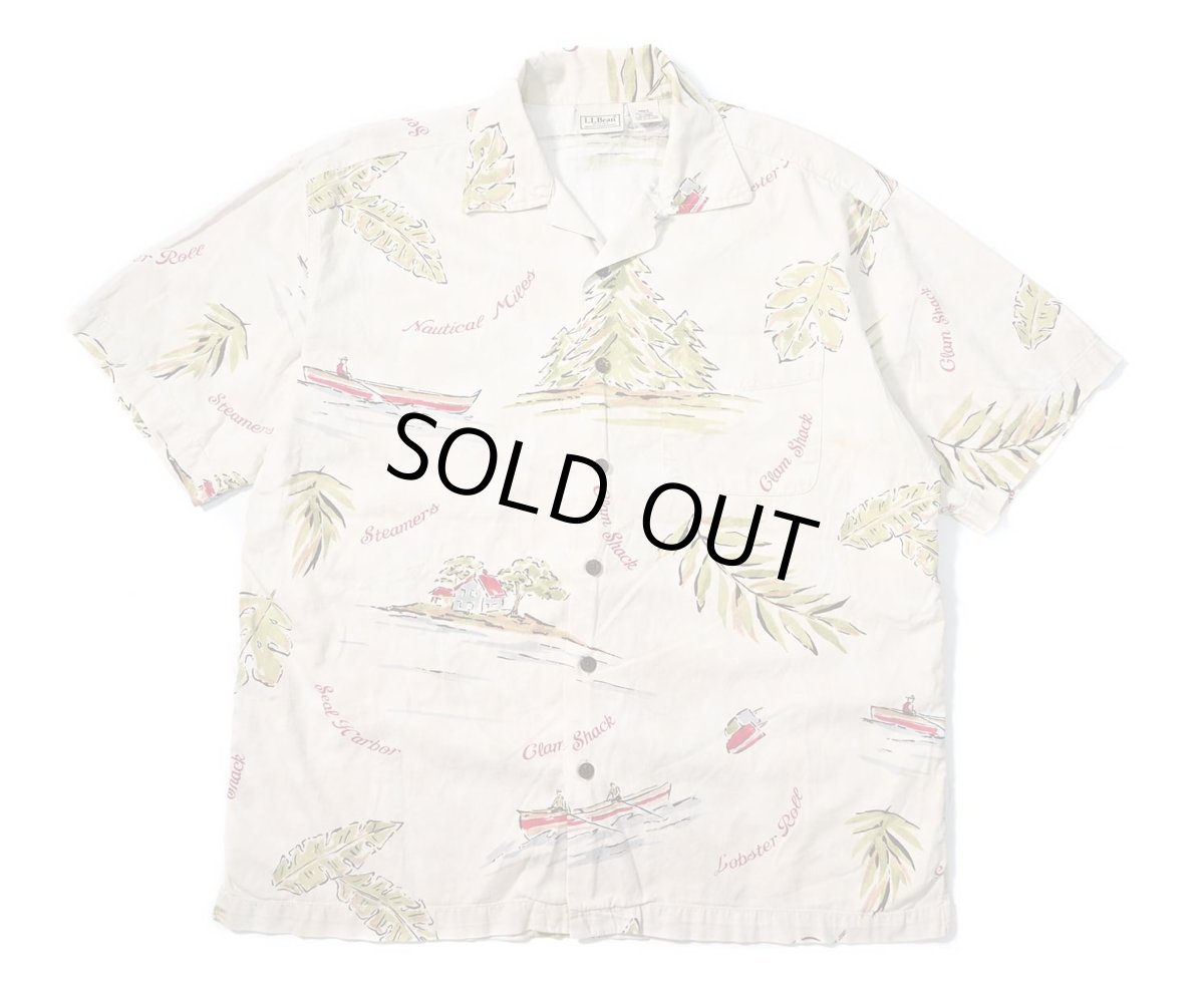 画像1: Used L.L.Bean Rayon Hawaiian Shirt (1)