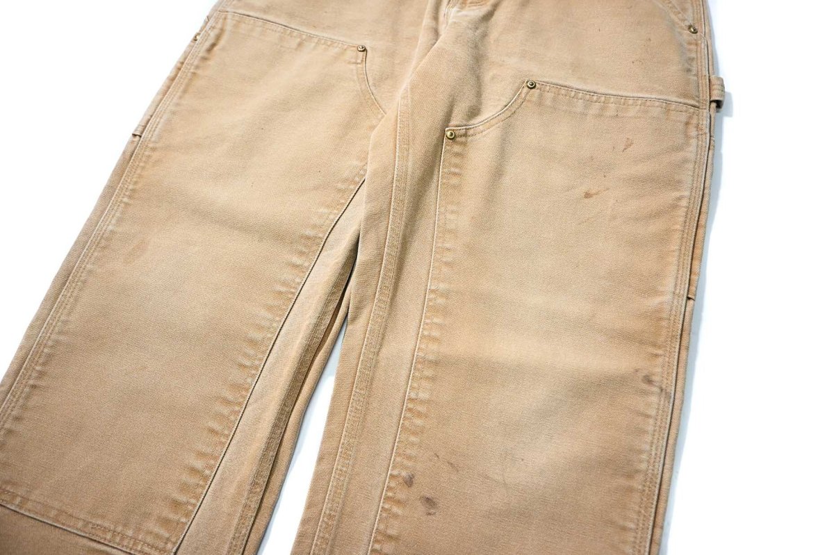 画像4: 07' Used Carhartt Duck Double Knee Carpenter Pants Brown made in USA カーハート (4)