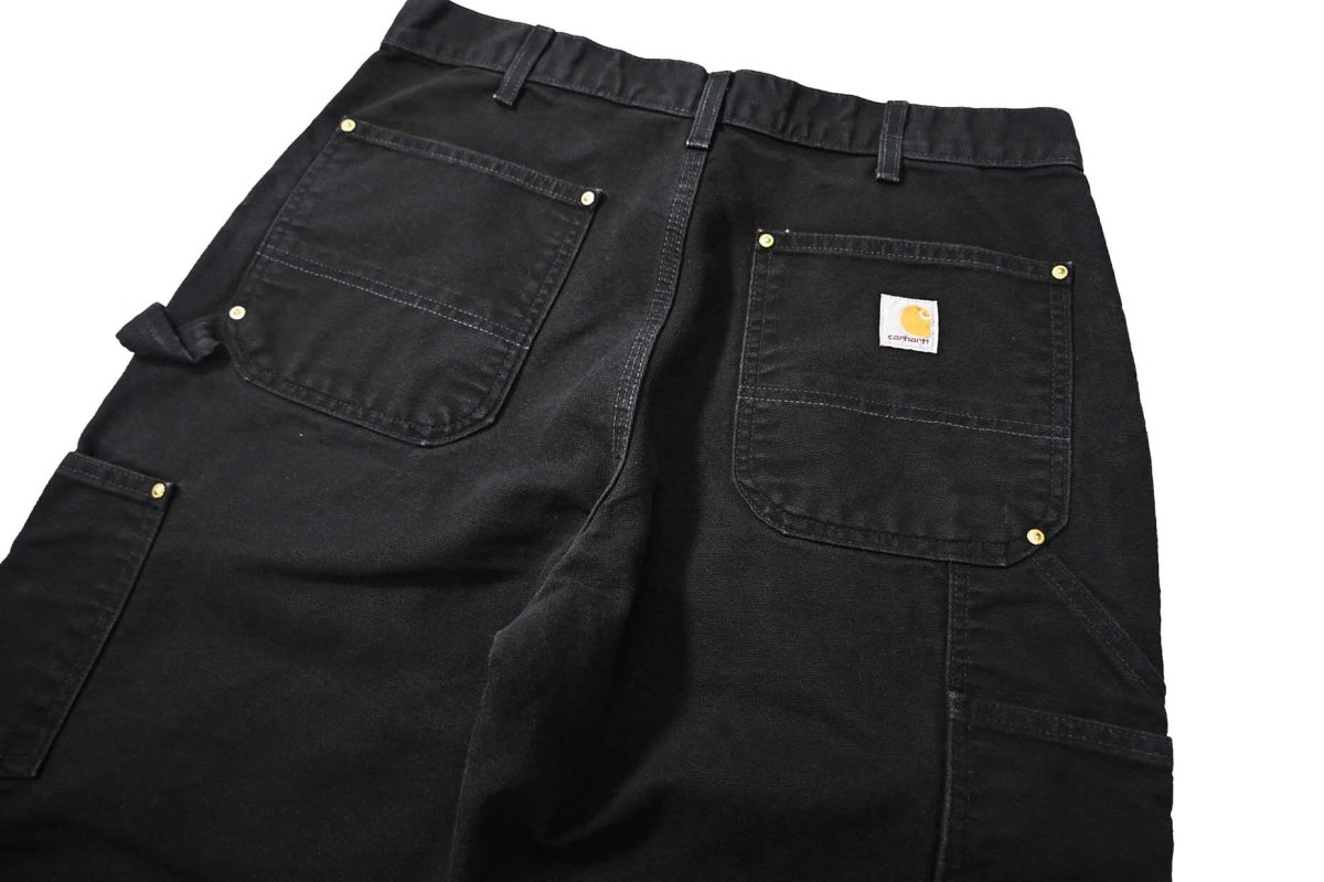 画像5: 23' Used Carhartt Duck Double Knee Carpenter Pants Black made in USA カーハート (5)