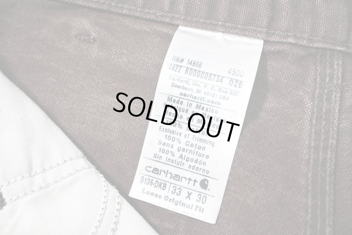 画像7: 22' Used Carhartt Duck Double Knee Carpenter Pants Dark Brown カーハート (7)