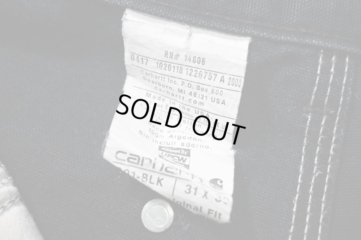 画像9: 17' Used Carhartt Duck Double Knee Carpenter Pants Black made in USA カーハート (9)