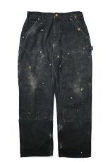 画像1: 17' Used Carhartt Duck Double Knee Carpenter Pants Black made in USA カーハート (1)