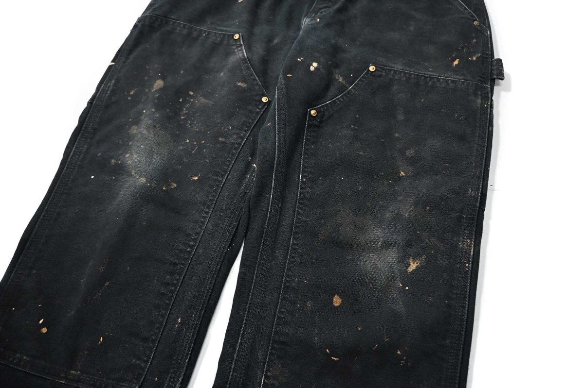 画像4: 17' Used Carhartt Duck Double Knee Carpenter Pants Black made in USA カーハート (4)