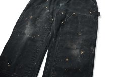 画像4: 17' Used Carhartt Duck Double Knee Carpenter Pants Black made in USA カーハート (4)