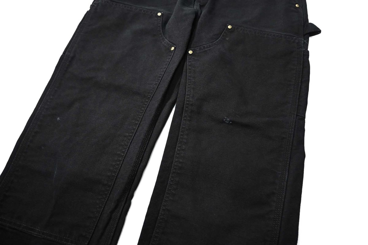 画像4: 03' Used Carhartt Duck Double Knee Carpenter Pants Black made in USA カーハート (4)
