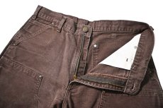 画像6: 22' Used Carhartt Duck Double Knee Carpenter Pants Dark Brown カーハート (6)
