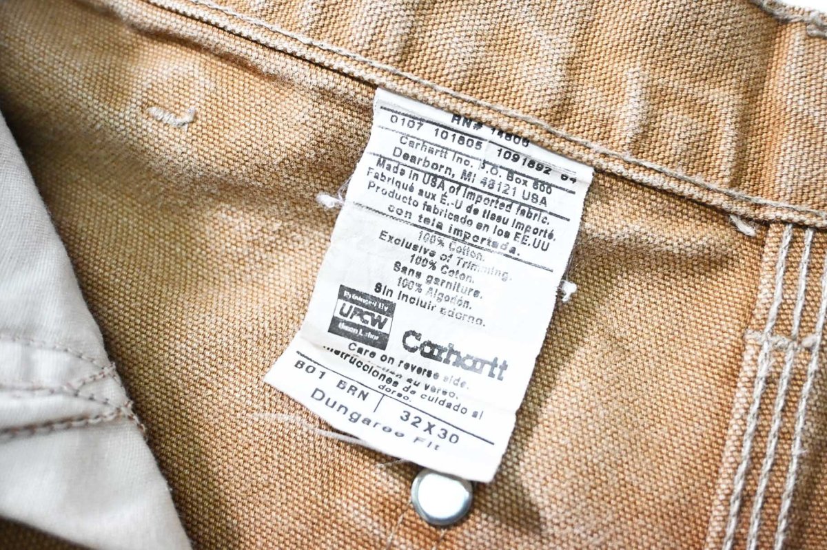 画像7: 07' Used Carhartt Duck Double Knee Carpenter Pants Brown made in USA カーハート (7)