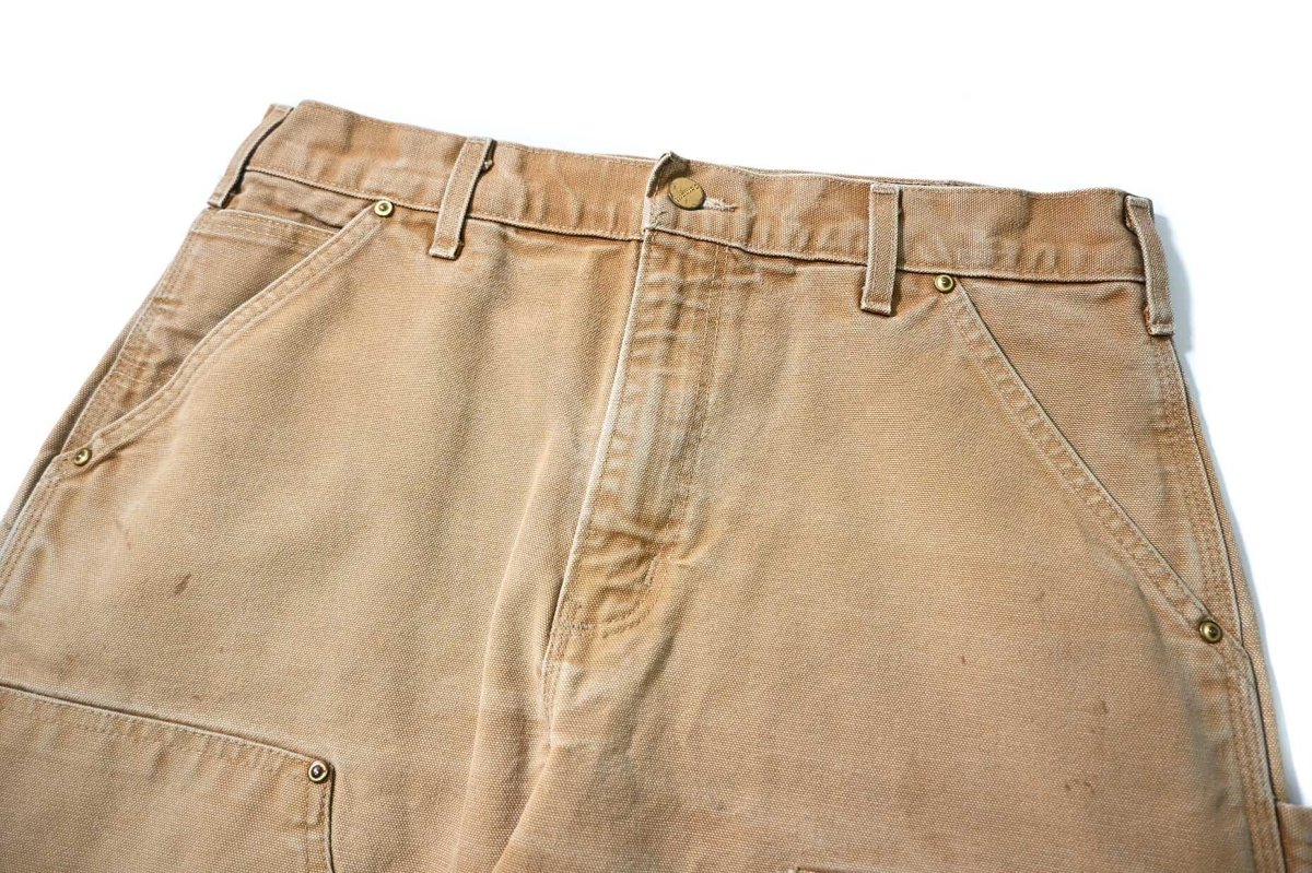画像2: 07' Used Carhartt Duck Double Knee Carpenter Pants Brown made in USA カーハート (2)