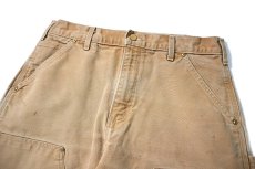 画像2: 07' Used Carhartt Duck Double Knee Carpenter Pants Brown made in USA カーハート (2)