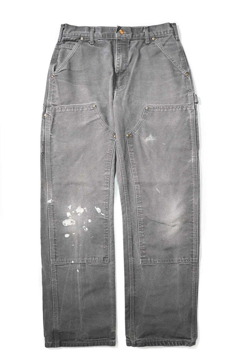 画像1: 13' Used Carhartt Duck Double Knee Carpenter Pants Gravel made in USA カーハート (1)