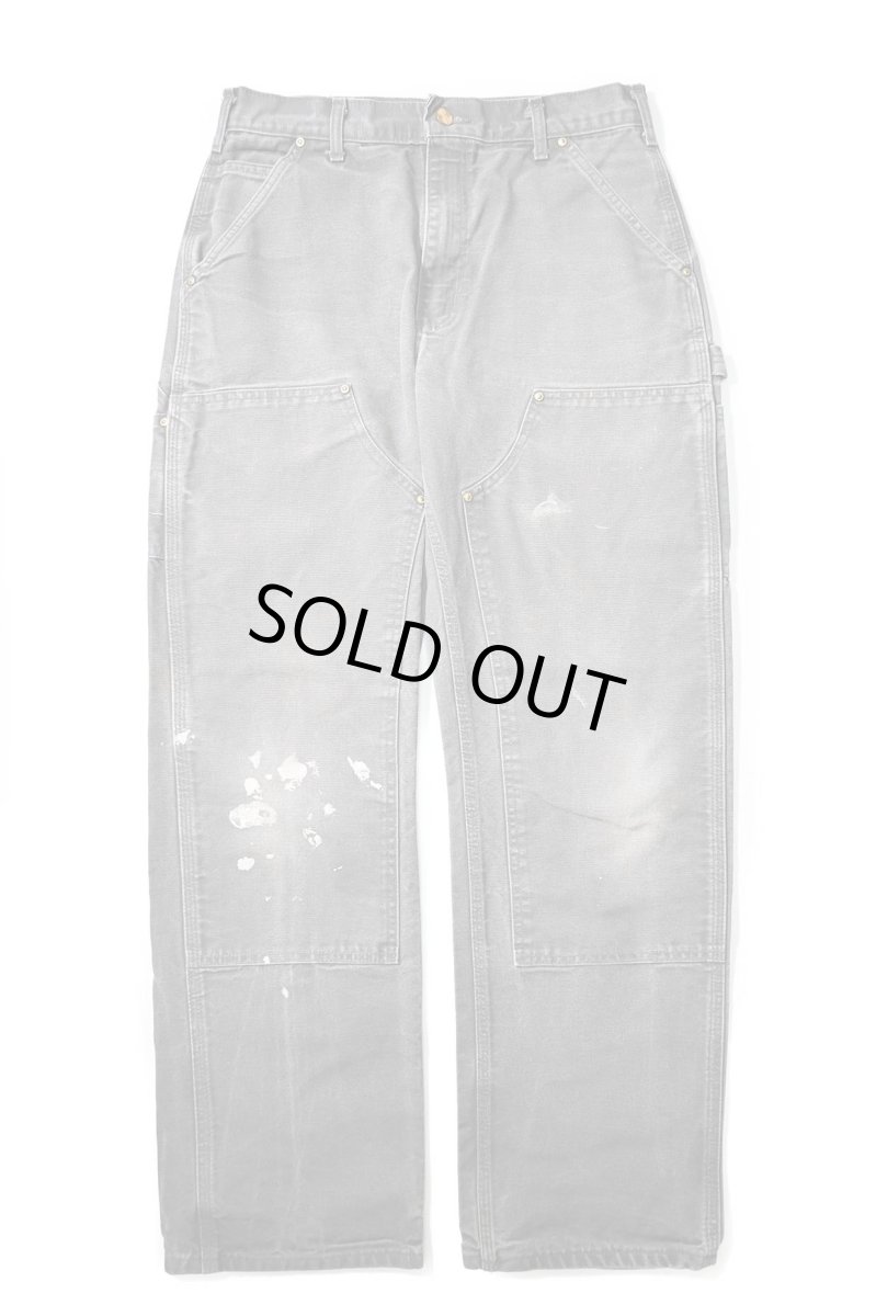 画像1: 13' Used Carhartt Duck Double Knee Carpenter Pants Gravel made in USA カーハート (1)