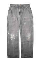 画像1: 13' Used Carhartt Duck Double Knee Carpenter Pants Gravel made in USA カーハート (1)